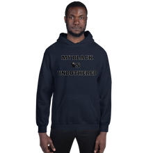 Load image into Gallery viewer, MY BLACK IS UNBOTHERED Fist Up Unisex Graphic Hoodie
